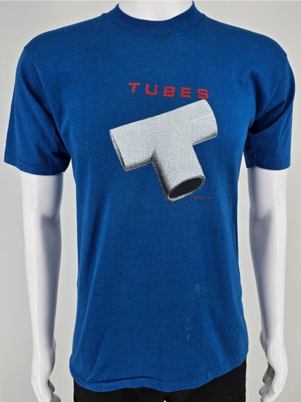 Vintage 1980s Sportswear The Tubes World Tour 1981 Blue Concert T-Shirt (M)